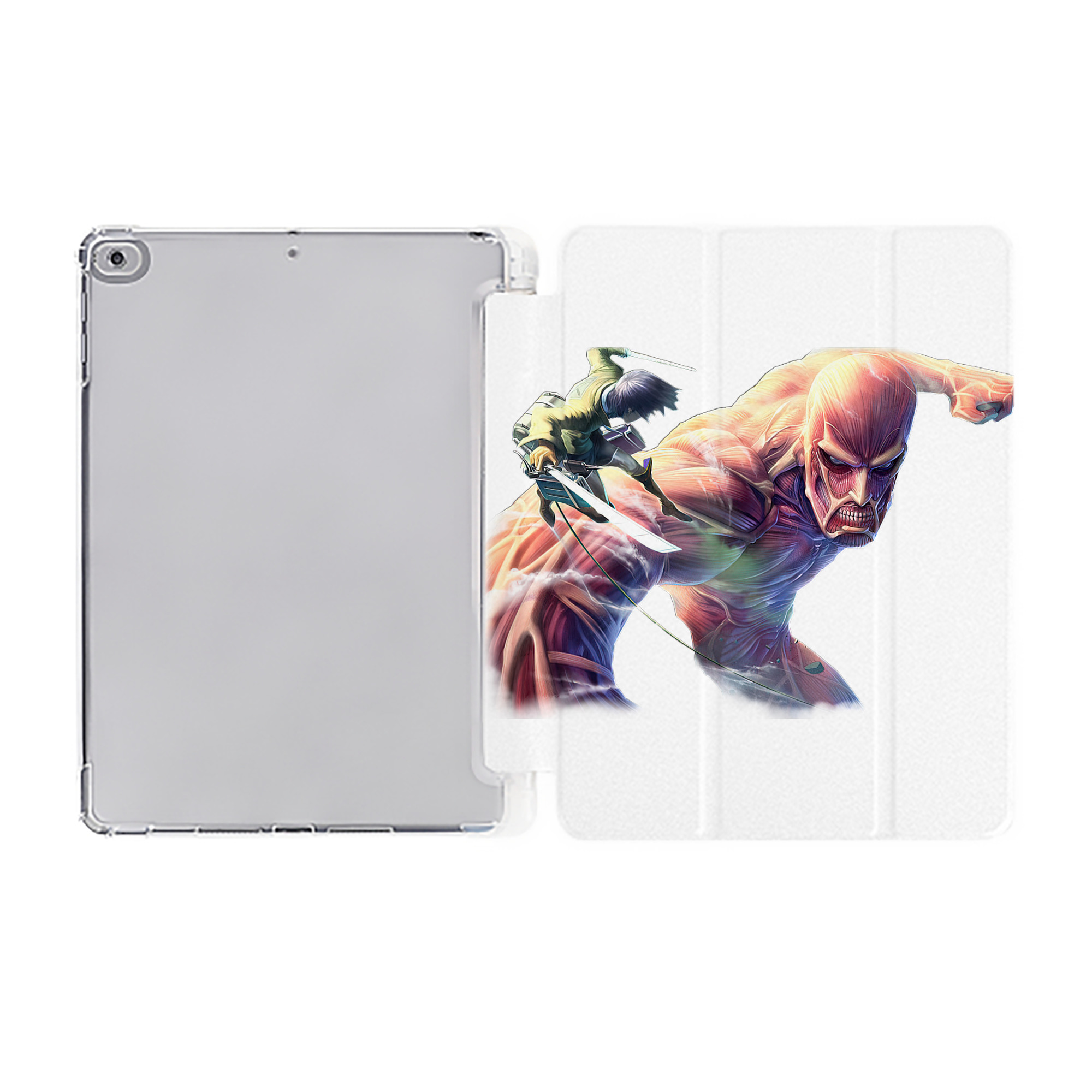 （画像用） 進撃の巨人 Attack on Titan IPad ケース ペン収納付き 三つ折りスタンド PUレザー×シリコン 対応機種9.5/10.5/10.9インチ